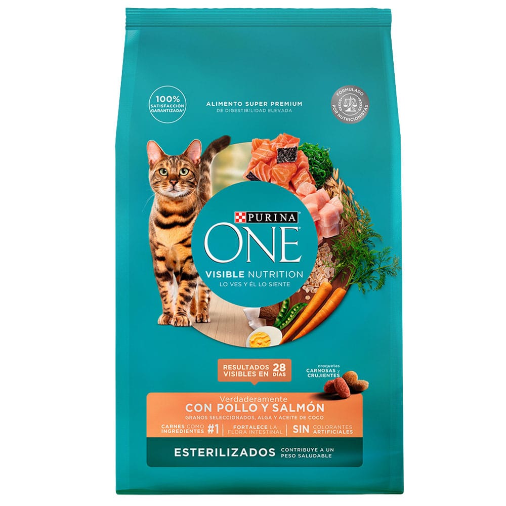 Alimento para Gato PURINA ONE Esterilizado Sabor Pollo y Salmón Bolsa 6Kg