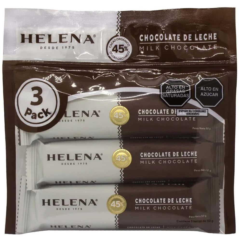 Barra de Chocolate de Leche 45% HELENA Caja 150g