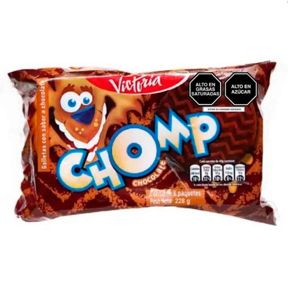 Galletas CHOMP con Sabor a Chocolate Paquete 6un